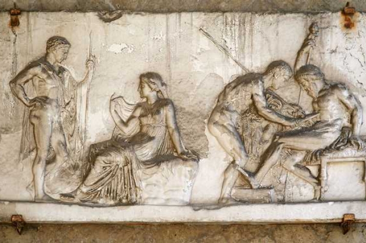 Ο Αχιλλέας θεραπεύει τον Τήλεφο με σκουριά από το δόρυ του - μουσείο Ερκολάνο Ιταλία
